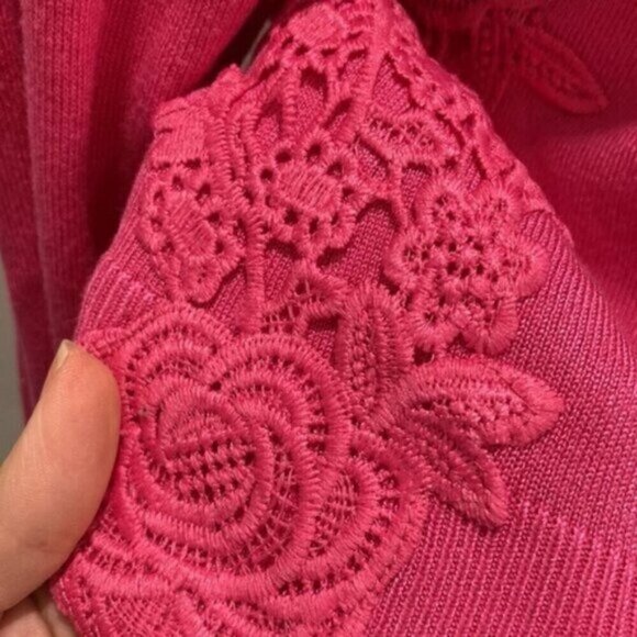 Cable & Gauge Pink Cardigan sweater Size xlarge​​​ - Picture 11 of 12